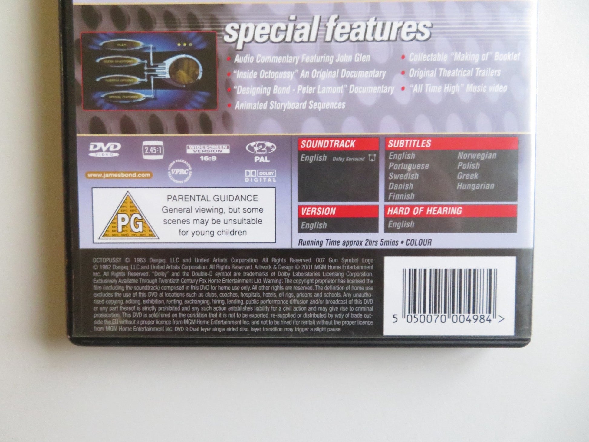 OCTOPUSSY - SPECIAL EDITION (DVD) 007 JAMES BOND ROGER MOORE 1983 REGION 2 - Rendezvous Cinema