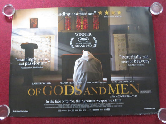OF GODS AND MEN UK QUAD ROLLED POSTER LAMERBT WILSON MICHAEL LONSDALE 2010 Rendezvous Cinema Movie posters