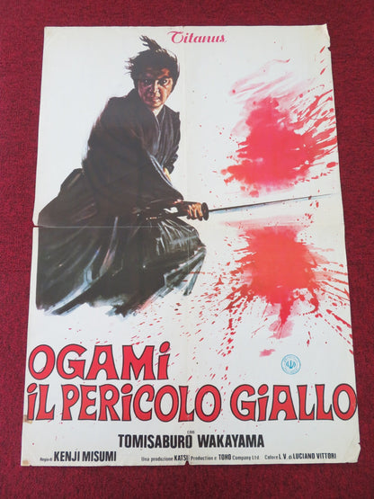 OGAMI IL PERICOLO GIALLO ITALIAN FOGLIO POSTER WAKAYAMA KAYO MATSUO 1972 Movie posters