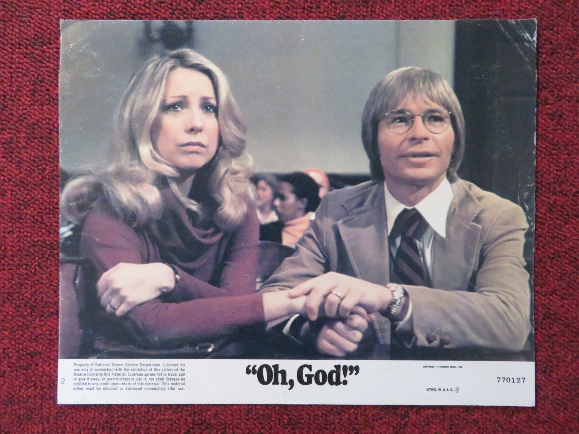 OH, GOD! - 2 LOBBY CARD GEORGE BURNS JOHN DENVER 1977 Rendezvous Cinema Movie posters