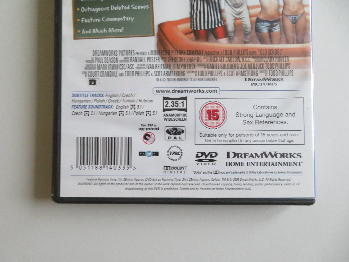 OLD SCHOOL - UNSEEN (DVD) LUKE WILSON WILL FERRELL VINCE VAUGHN 2003 REGION 2 Movie posters