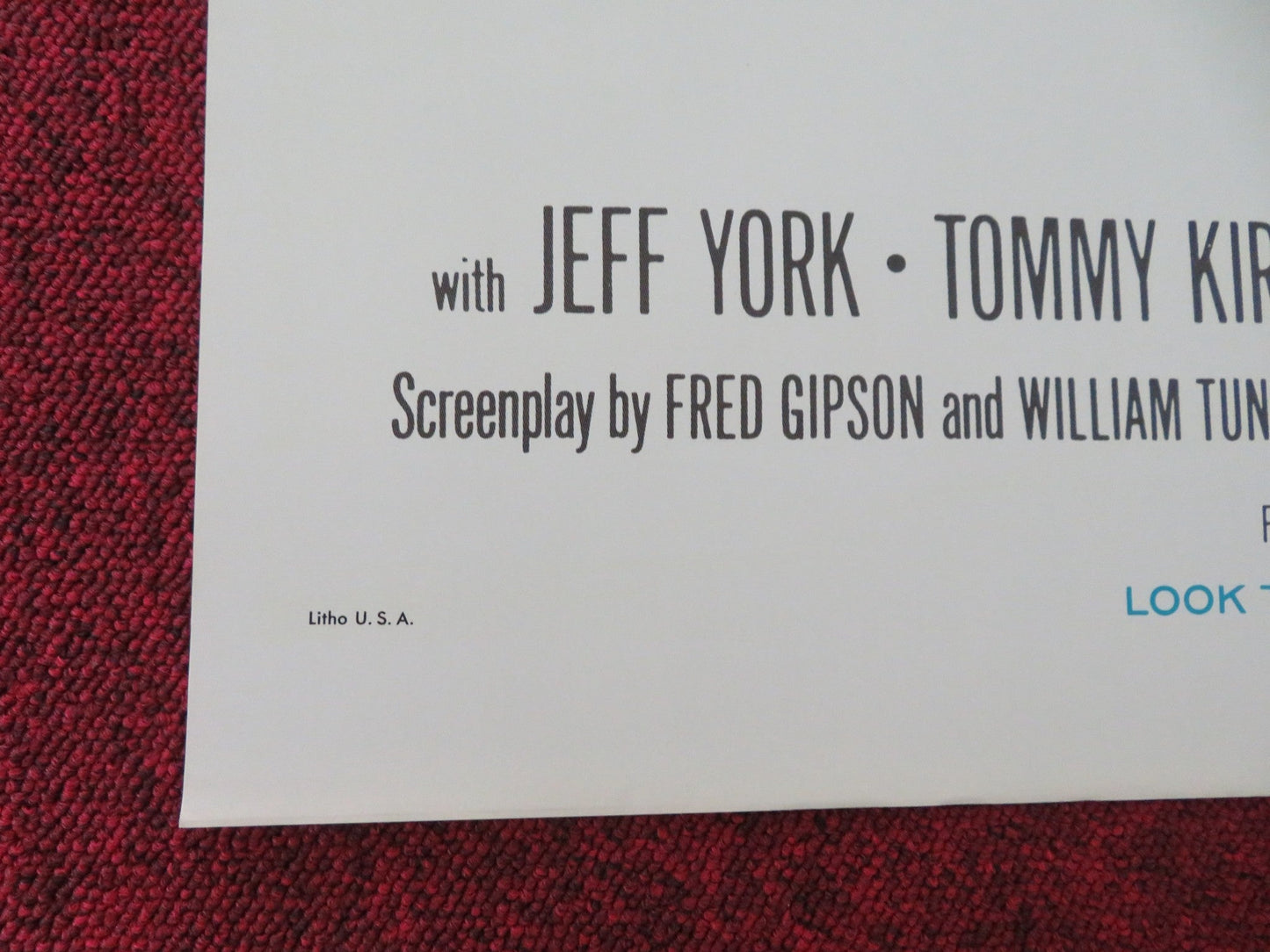 OLD YELLER FOLDED US ONE SHEET POSTER DISNEY DOROTHY MCGUIRE FESS PARKER 1965 Movie posters