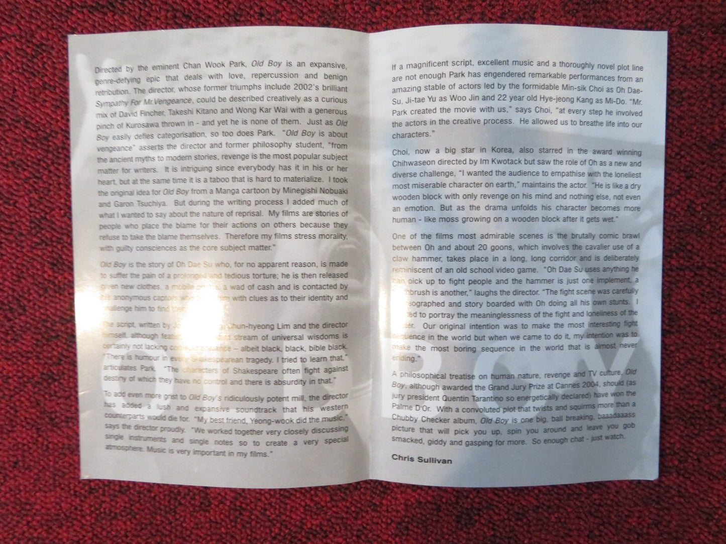 OLDBOY (DVD) CHOI MIN - SIK YOO JI - TAE 2003 REGION 0 Rendezvous Cinema Movie posters