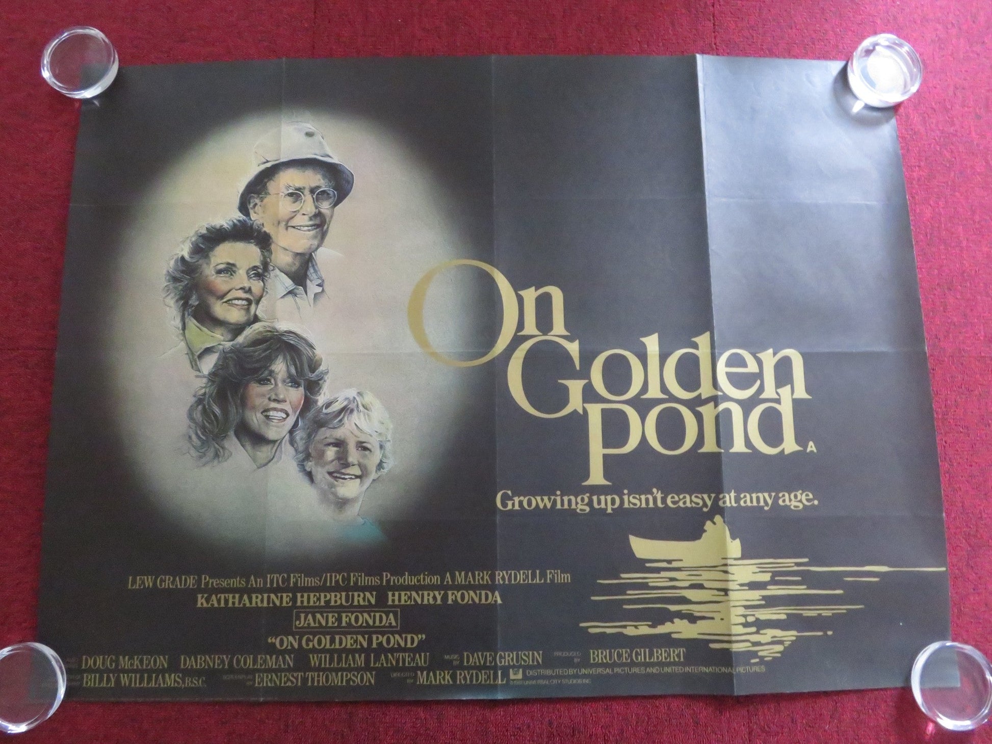 ON GOLDEN POND UK QUAD ROLLED POSTER KATHARINE HEPBURN HENRY FONDA 1981 Rendezvous Cinema Movie posters