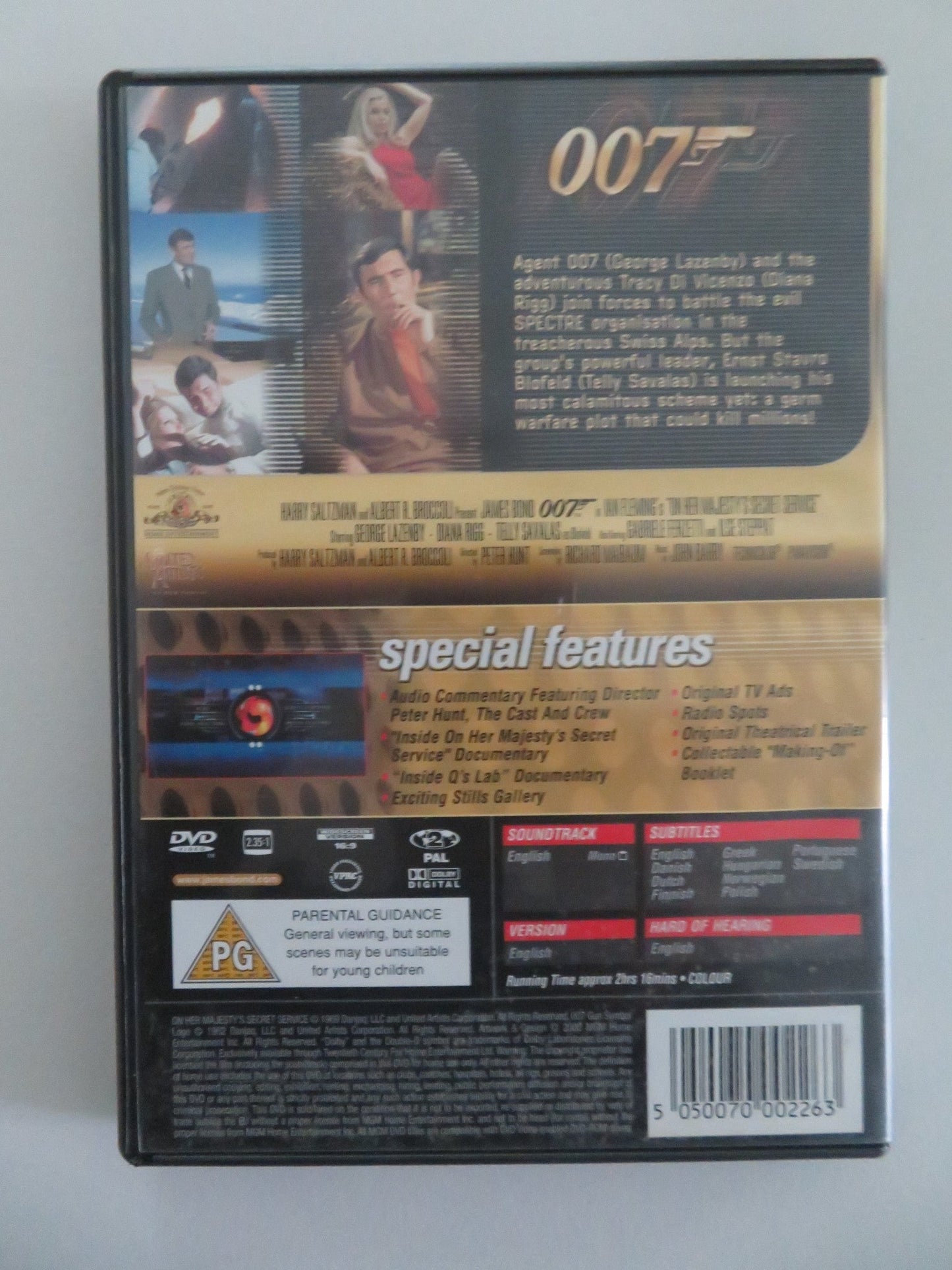 ON HER MAJESTY'S SECRET SERVICE - SPECIAL 007 EDITION (DVD) BOND 1969 REGION 2 Movie posters
