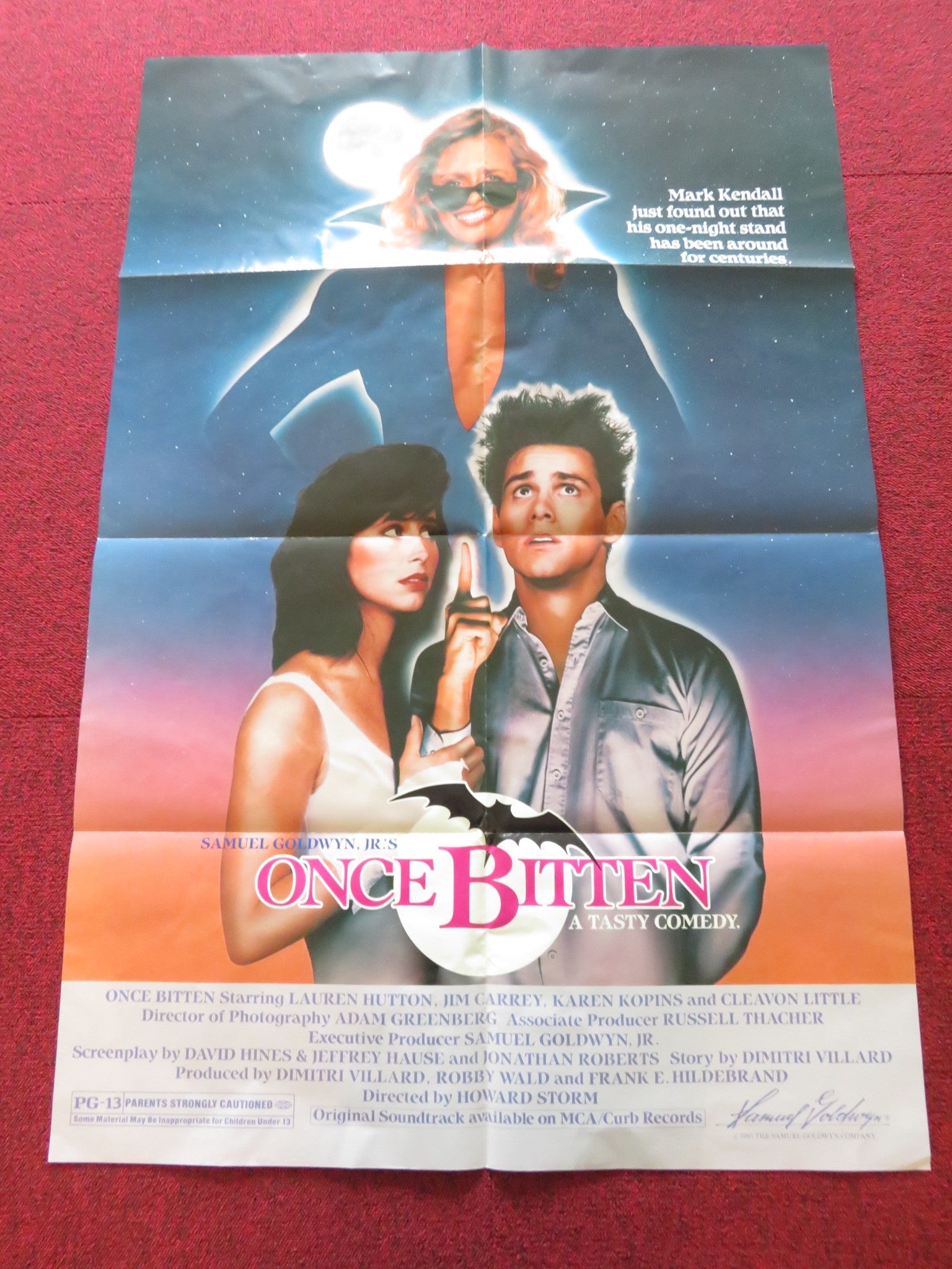ONCE BITTEN FOLDED US ONE SHEET POSTER LAUREN HUTTON JIM CARREY 1985 Rendezvous Cinema Movie posters