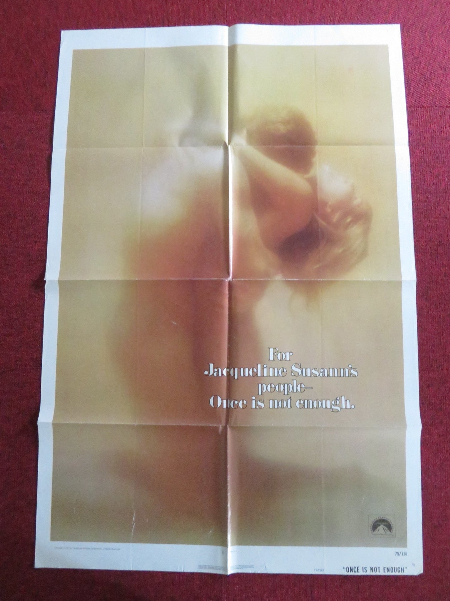 ONCE IS NOT ENOUGH - B TEASER FOLDED US ONE SHEET POSTER KIRK DOUGLAS 1975 Rendezvous Cinema Movie posters