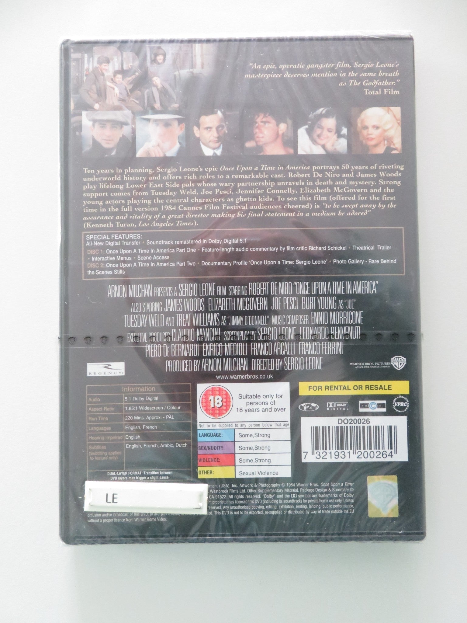 Once Upon a Time in America - Special Edition 2 Disc Set - B (DVD) 1984 Region 2 Movie posters