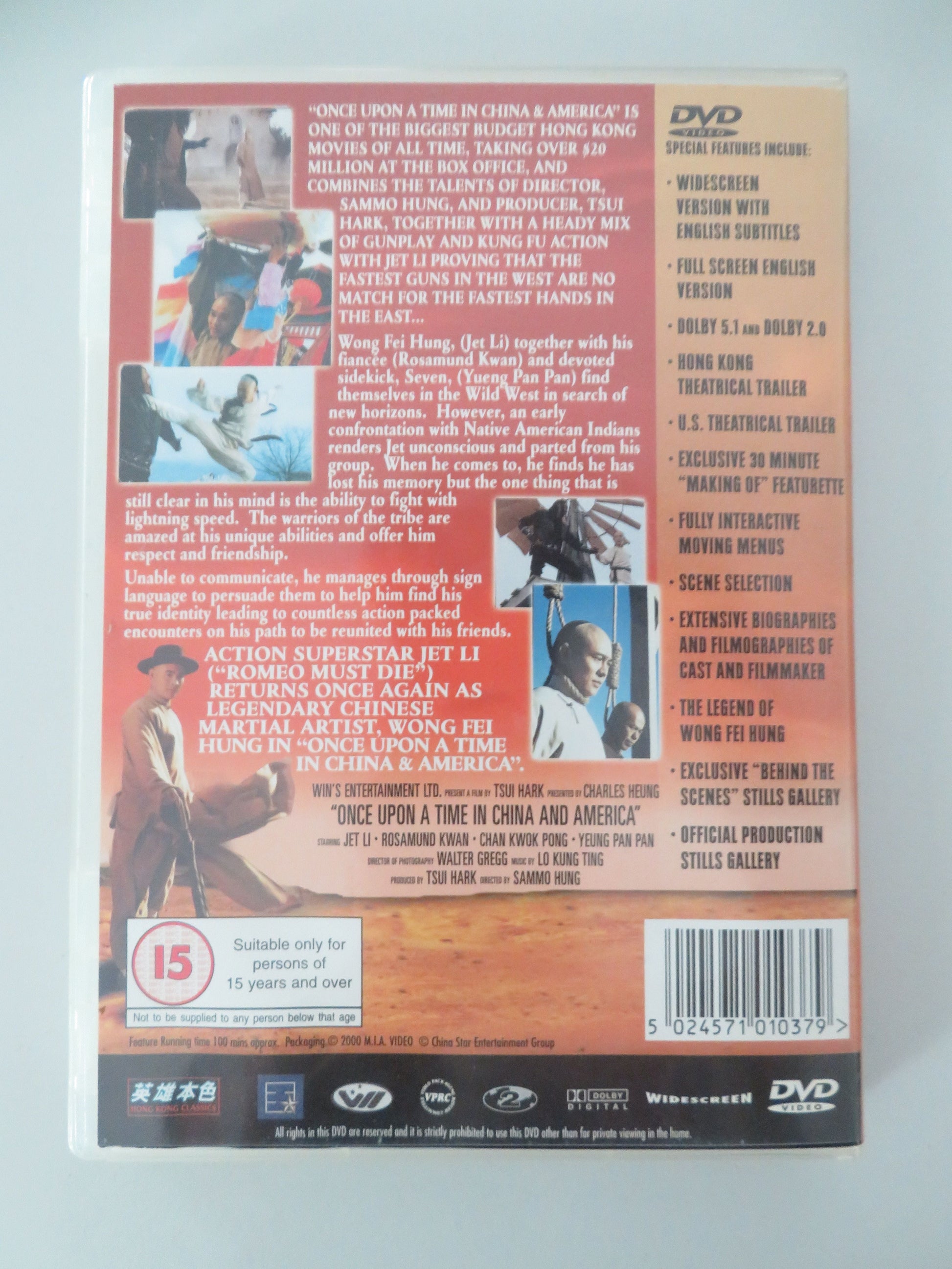 Once Upon a Time in China and America (DVD) Jet Li Rosamund Kwan 1997 Region 2 Movie posters