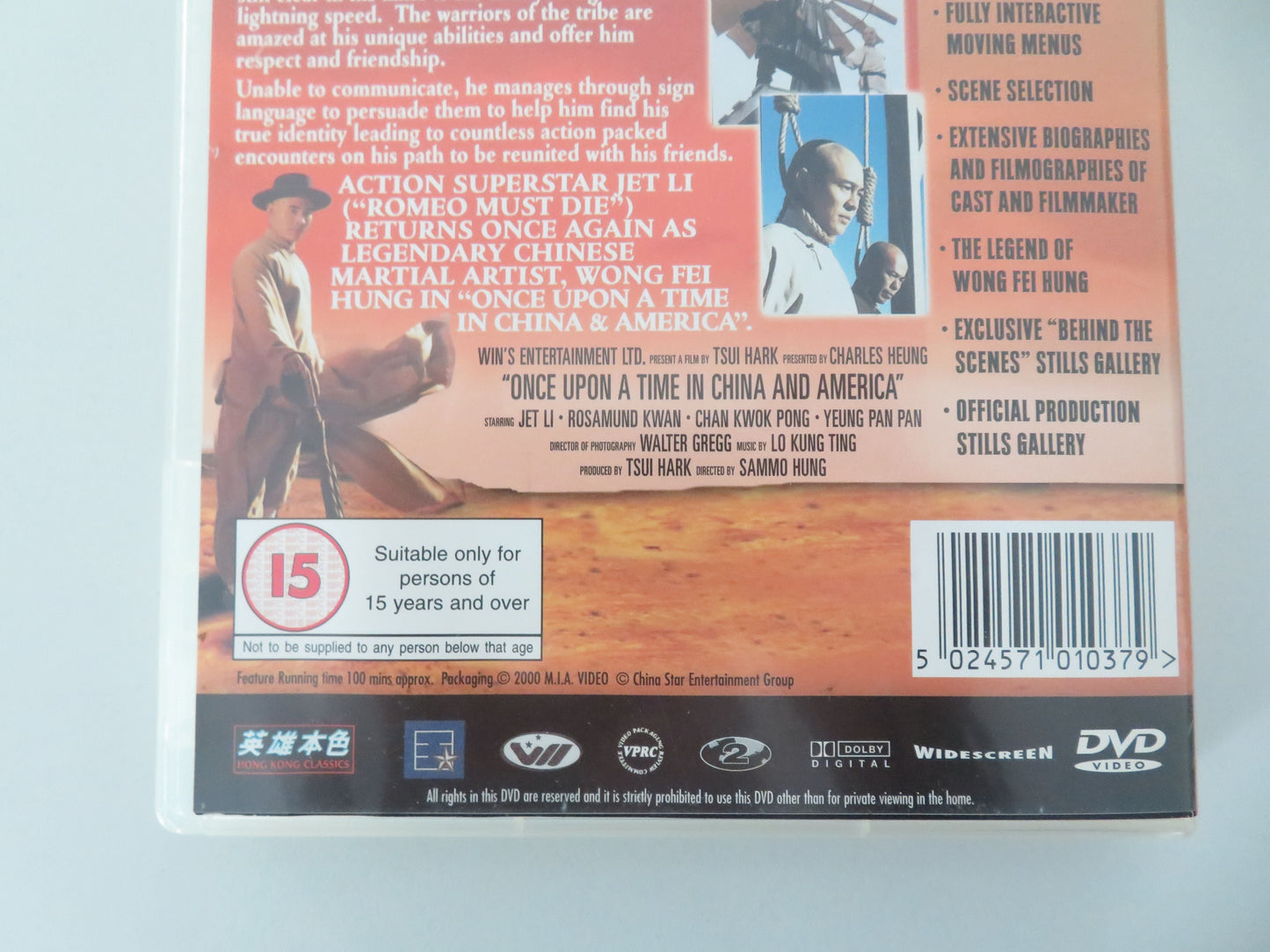 Once Upon a Time in China and America (DVD) Jet Li Rosamund Kwan 1997 Region 2 Movie posters