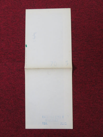 ONCE YOU KISS A STRANGER... FOLDED US ONE SHEET POSTER PAUL BURKE C. LYNLEY 1969 Rendezvous Cinema Movie posters