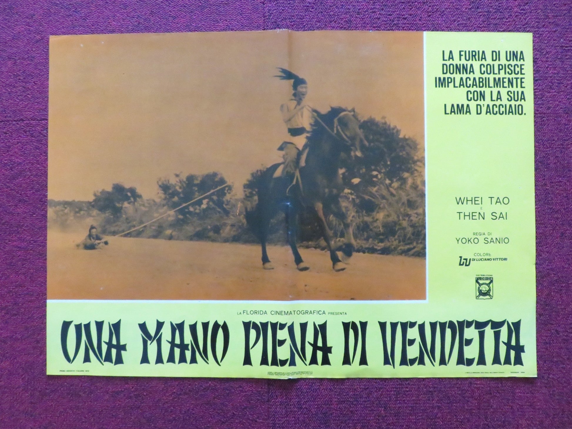 ONE ARMED SWORDSWOMAN - F ITALIAN FOTOBUSTA POSTER CHING - CHING CHANG 1973 Rendezvous Cinema Movie posters