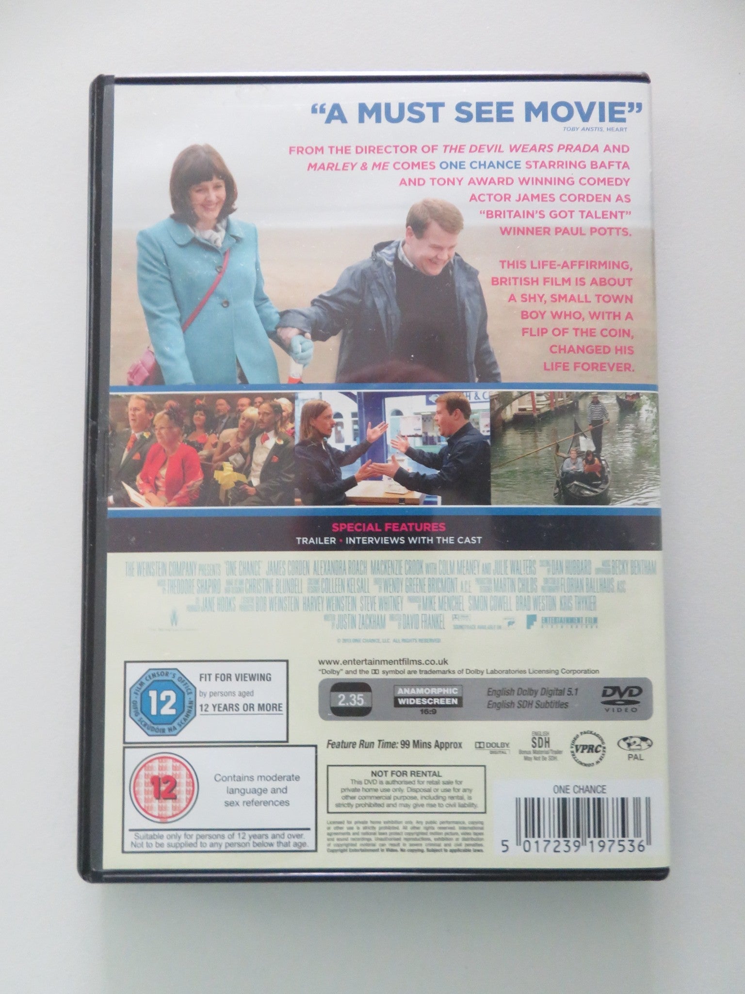 One Chance (DVD) James Corden Mackenzie Crook 2013 Region 2 Movie posters