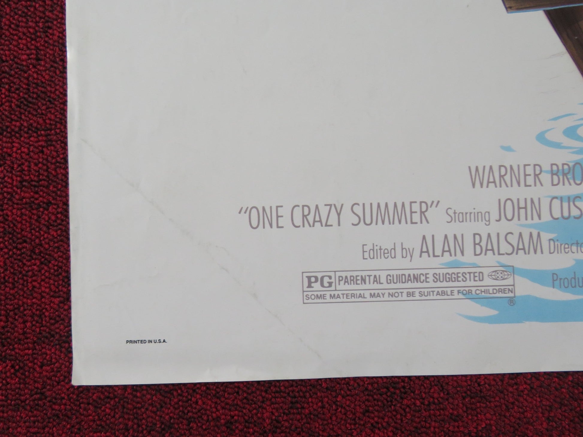 ONE CRAZY SUMMER FOLDED US ONE SHEET POSTER JOHN CUSACK LINDA WARREN 1986 Rendezvous Cinema Movie posters