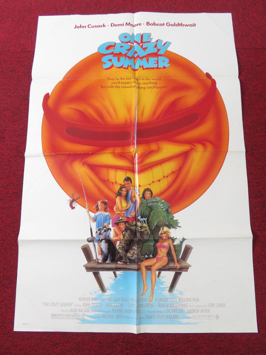 ONE CRAZY SUMMER FOLDED US ONE SHEET POSTER JOHN CUSACK LINDA WARREN 1986 Rendezvous Cinema Movie posters