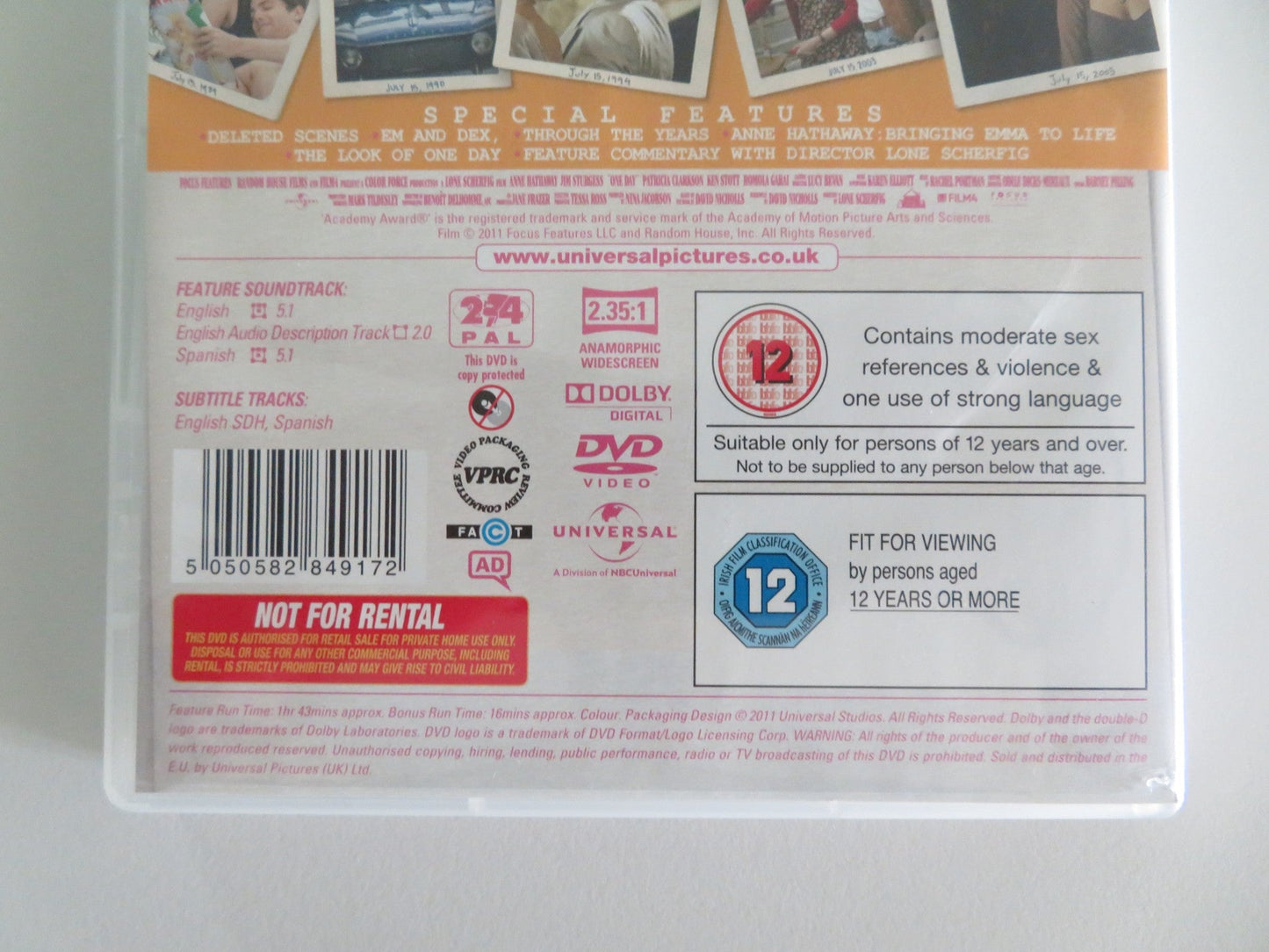 ONE DAY (DVD) ANNE HATHAWAY JIM STURGESS 2011 REGION 2,4 Movie posters