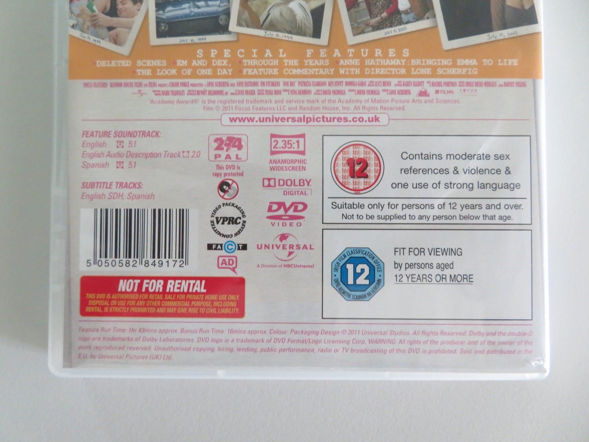 ONE DAY (DVD) ANNE HATHAWAY JIM STURGESS 2011 REGION 2,4 Movie posters