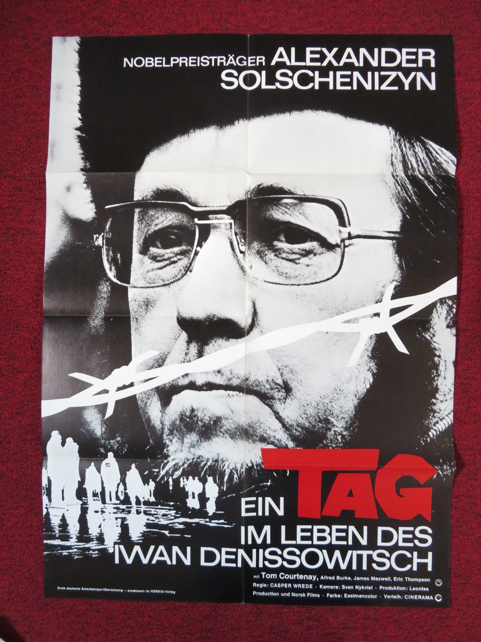 ONE DAY IN THE LIFE OF IVAN DENISOVICH GERMAN A1 POSTER FOLDED T. COURTENAY 1974 Rendezvous Cinema Movie posters