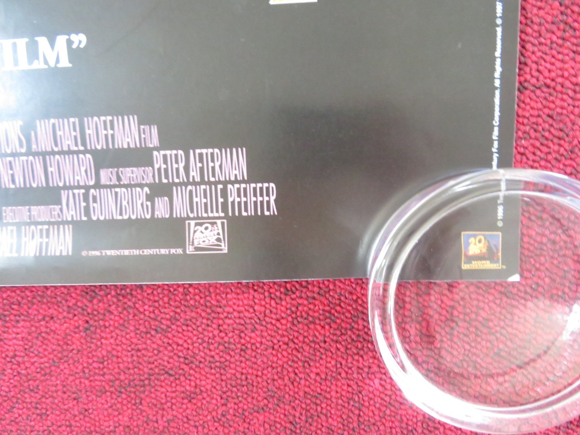 ONE FINE DAY VHS VIDEO POSTER ROLLED GEORGE CLOONEY MICHELLE PFEIFFER 1996 Rendezvous Cinema Movie posters