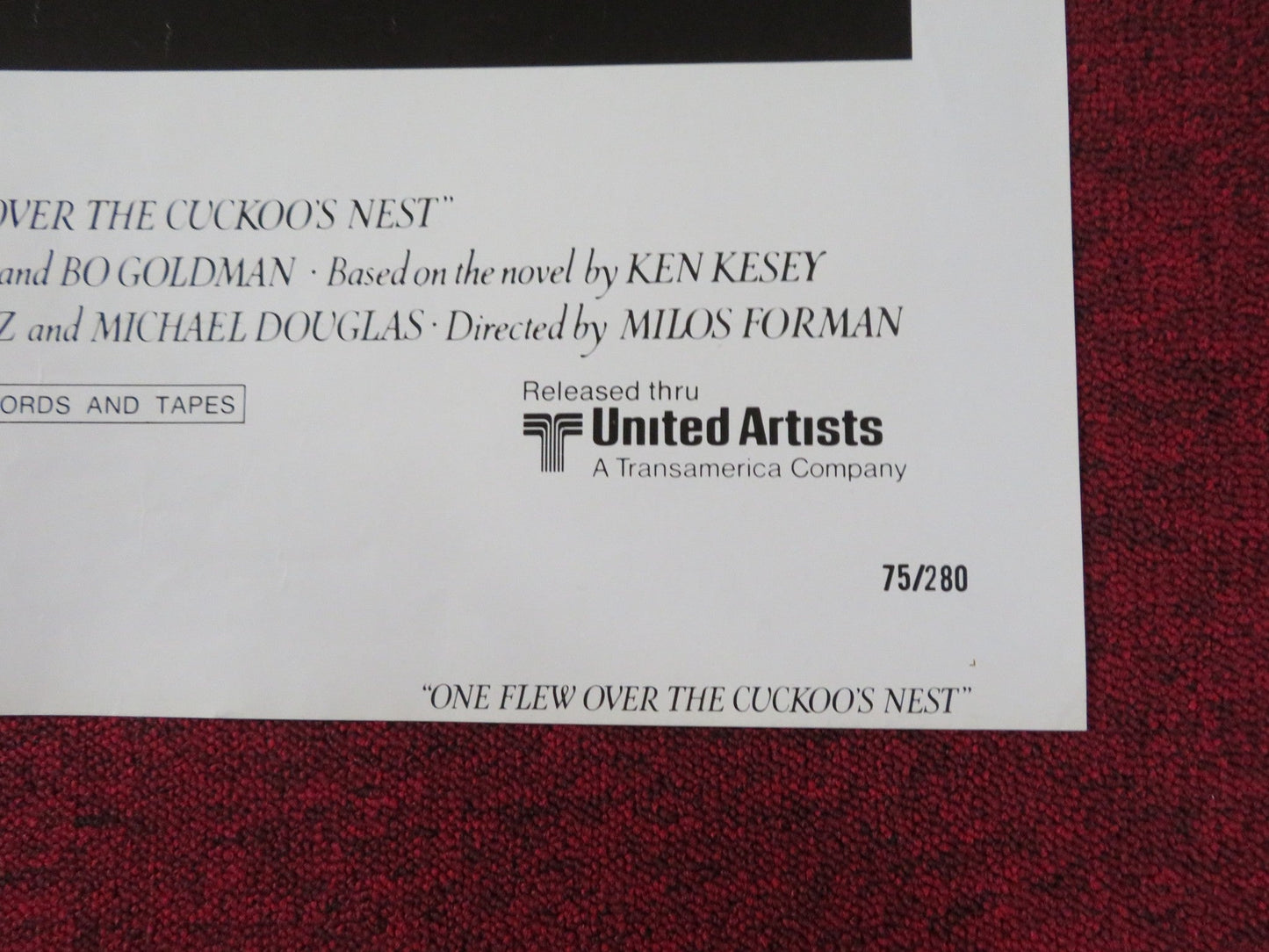 ONE FLEW OVER THE CUCKOO'S NEST FOLDED US ONE SHEET POSTER JACK NICHOLSON 1975 Rendezvous Cinema Movie posters