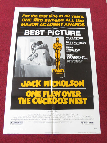 ONE FLEW OVER THE CUCKOO'S NEST FOLDED US ONE SHEET POSTER JACK NICHOLSON 1975 Rendezvous Cinema Movie posters