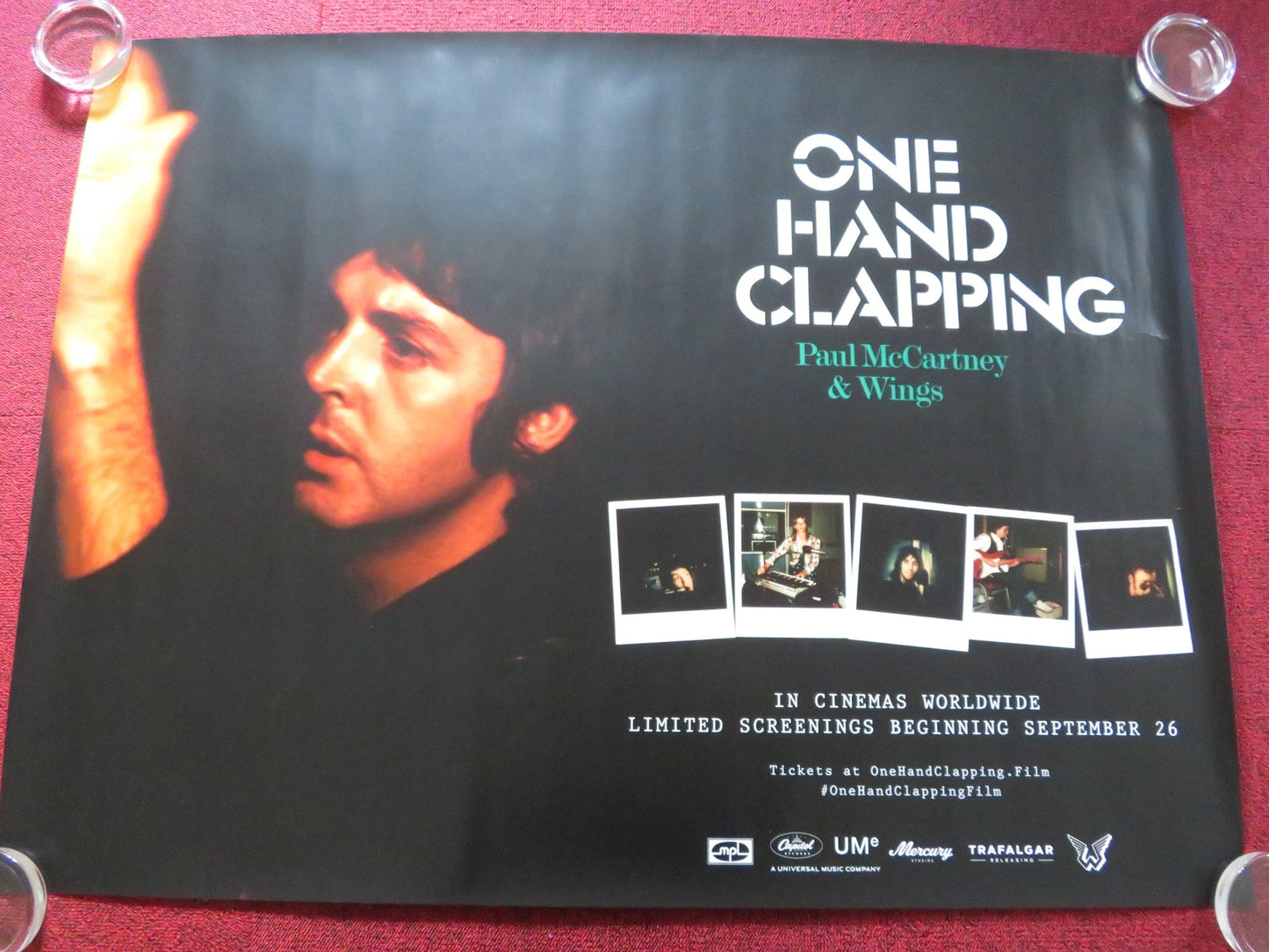 ONE HAND CLAPPING UK QUAD ROLLED POSTER PAUL MCCARTNEY WINGS 2024 Rendezvous Cinema Movie posters