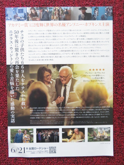 ONE LIFE JAPANESE CHIRASHI (B5) POSTER ANTHONY HOPKINS HELANA BONHAM CARTER 2023 Rendezvous Cinema Movie posters