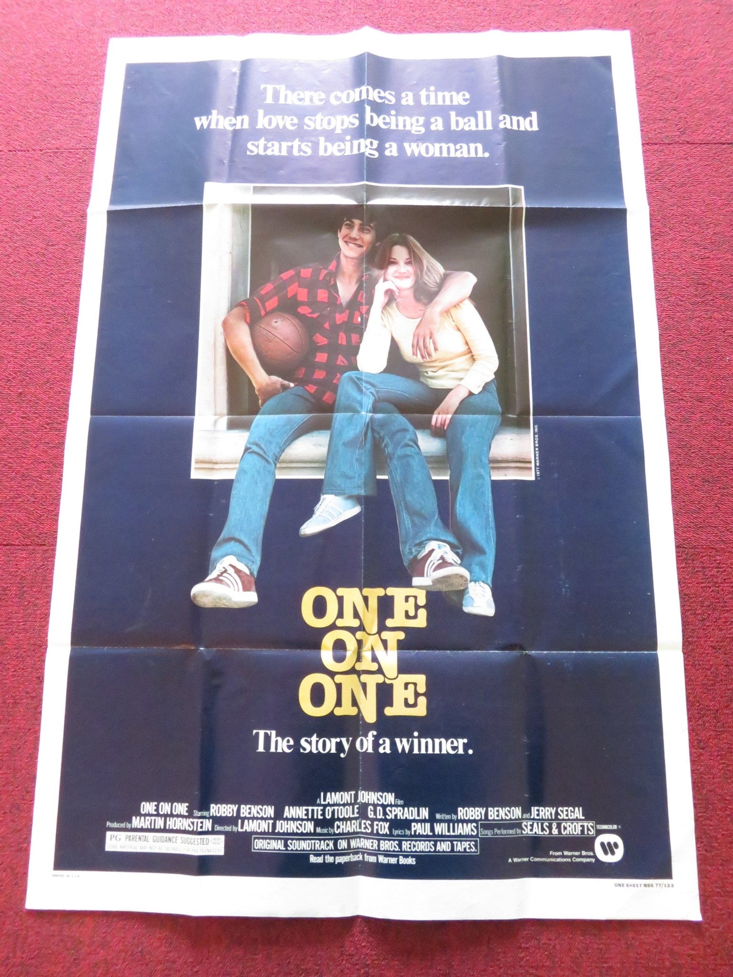 ONE ON ONE - A FOLDED US ONE SHEET POSTER ROBBY BENSON ANNETTE O'TOOLE 1977 Rendezvous Cinema Movie posters