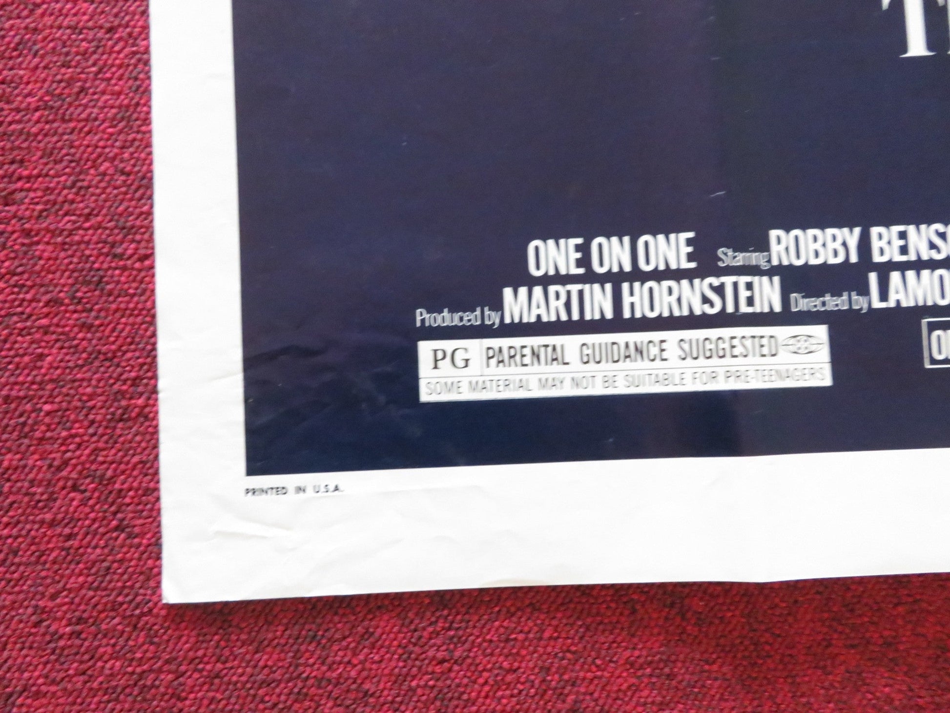 ONE ON ONE - A FOLDED US ONE SHEET POSTER ROBBY BENSON ANNETTE O'TOOLE 1977 Rendezvous Cinema Movie posters