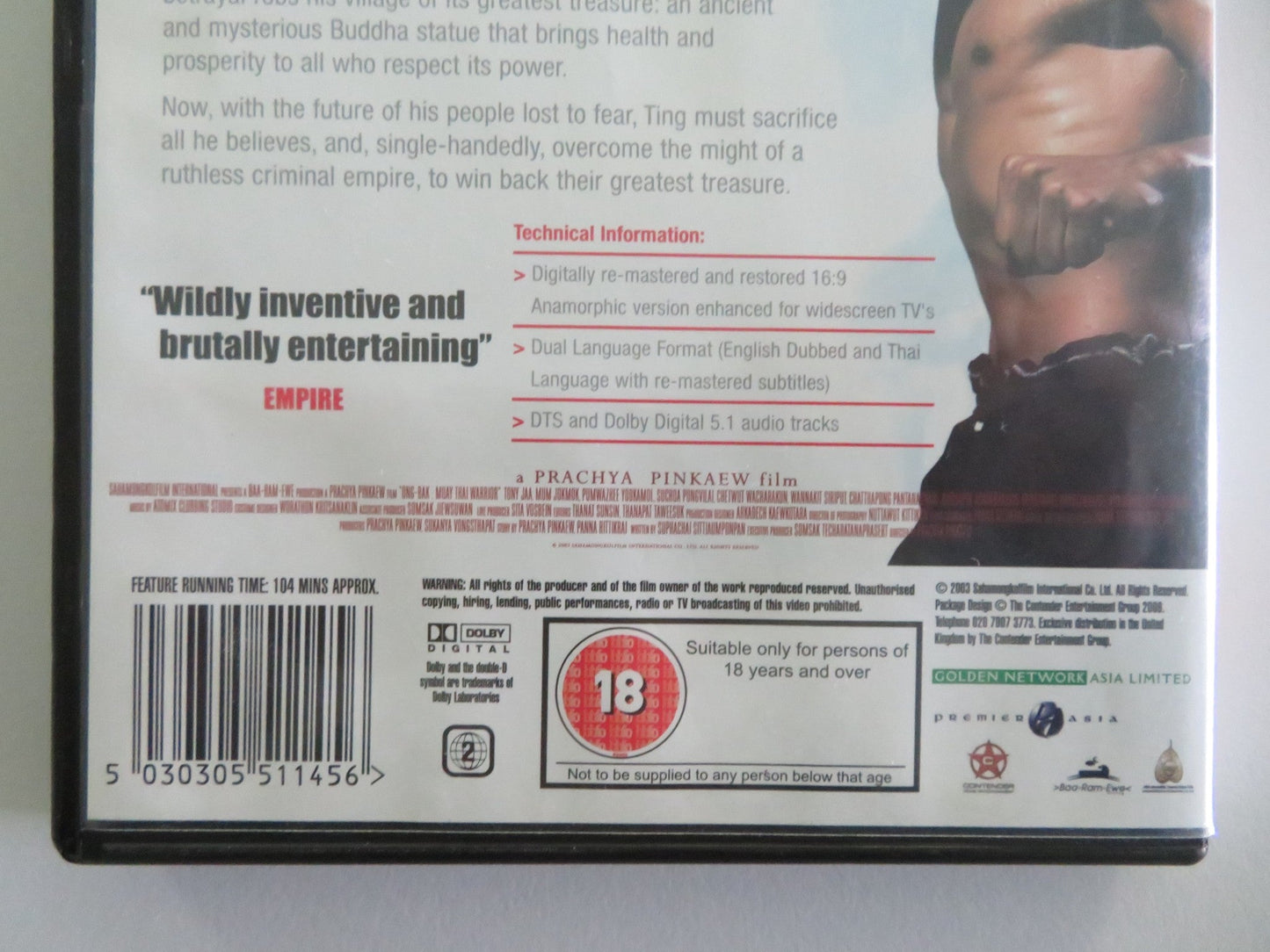 ONG - BAK: THE THAI WARRIOR (DVD) TONY JAA PHETTHAI VONGKUMLAO 2003 REGION 2 Movie posters