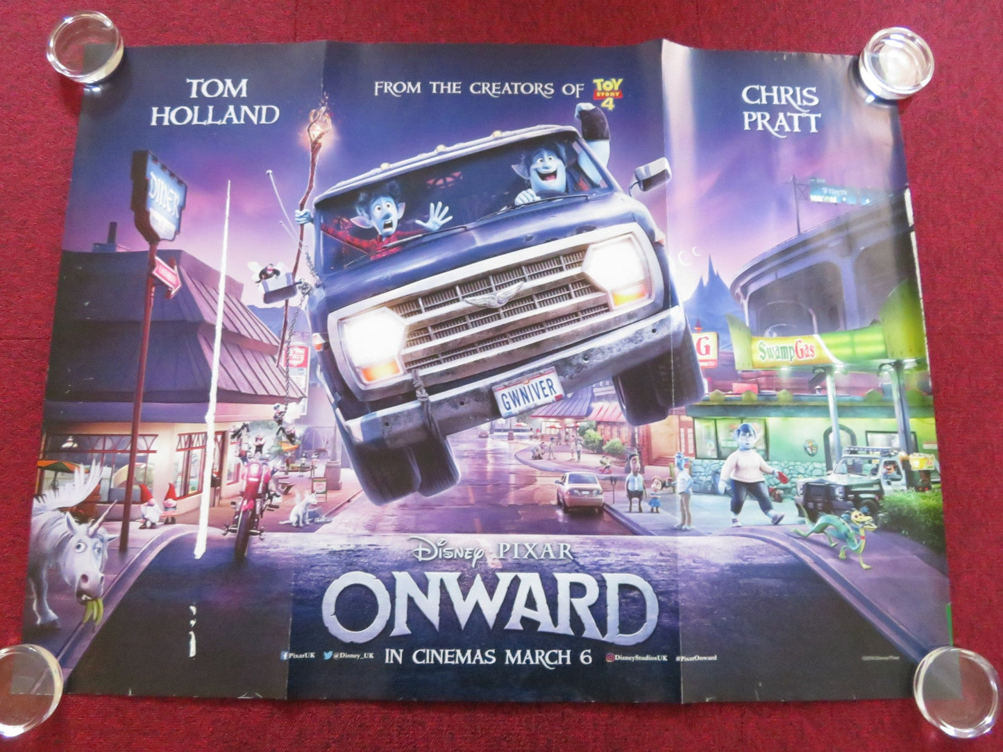 ONWARD UK QUAD ROLLED POSTER DISNEY TOM HOLLAND CHRIS PRATT 2020 Rendezvous Cinema Movie posters