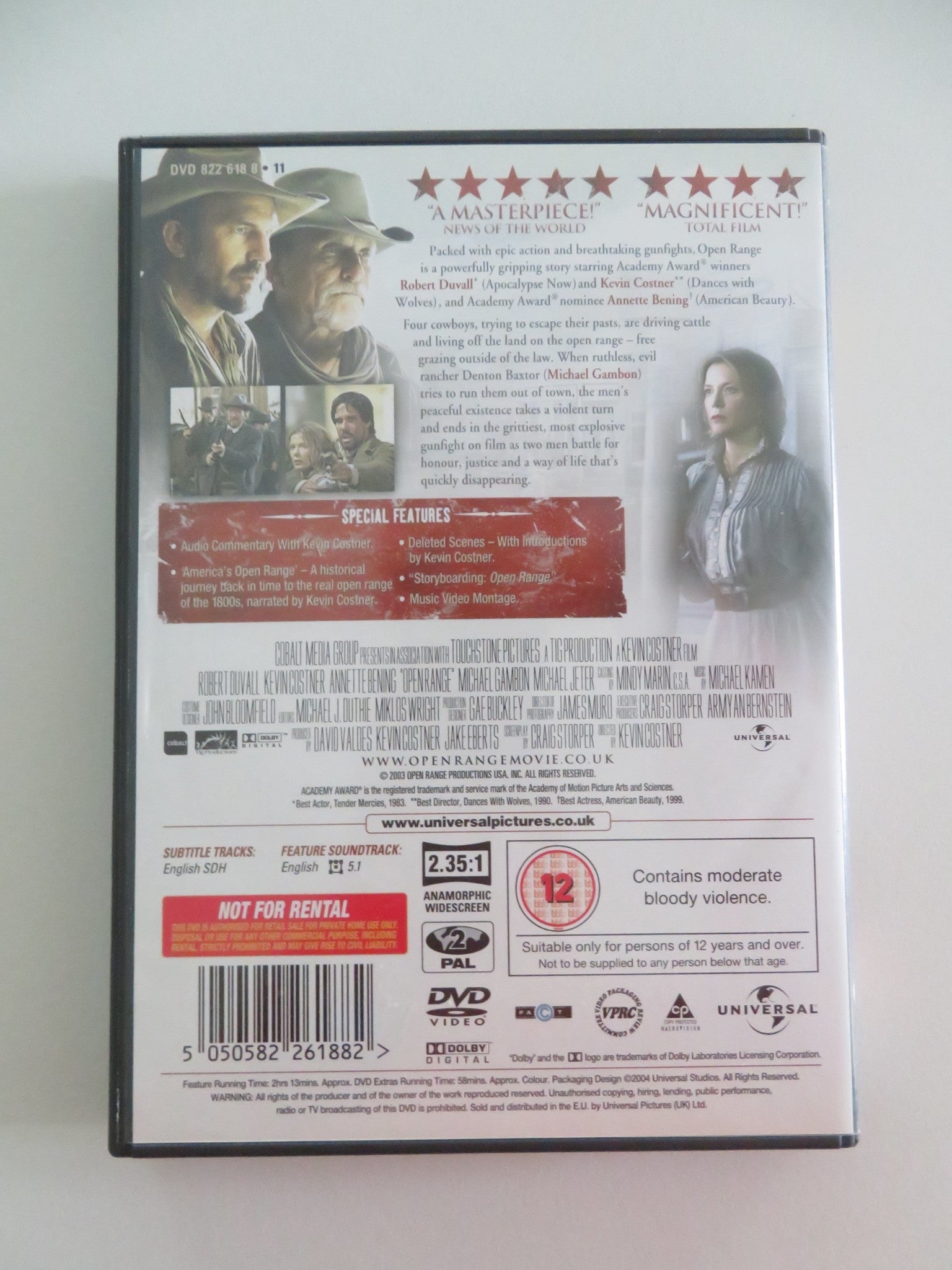 OPEN RANGE (DVD) ROBERT DUVALL KEVIN COSTNER 2003 REGION 2 Movie posters