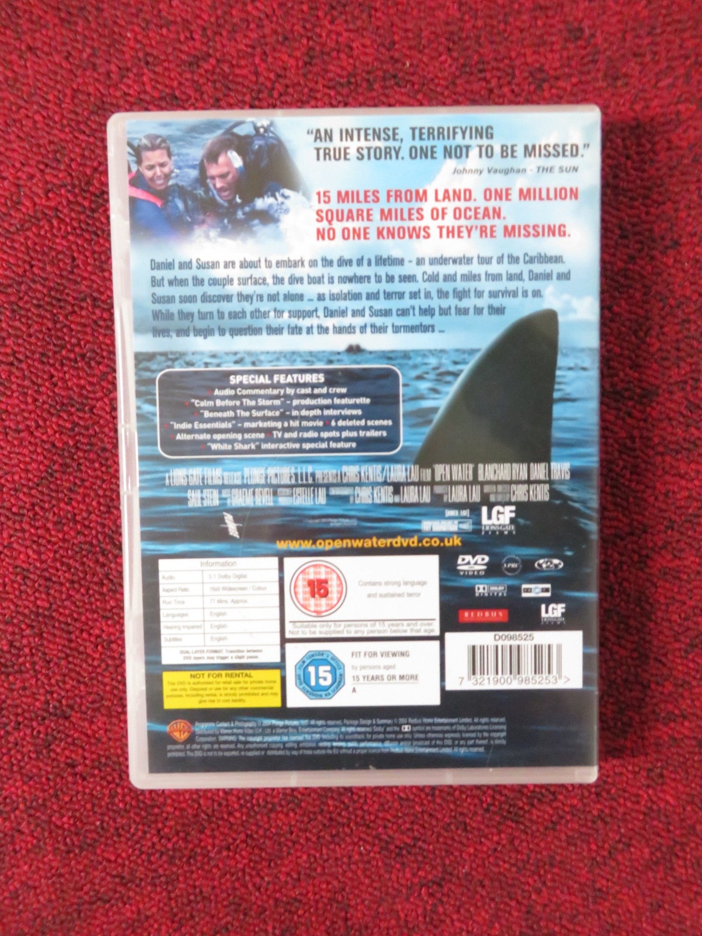 OPEN WATER (DVD) BLANCHARD RYAN DANIEL TRAVIS 2003 REGION 2 Rendezvous Cinema Movie posters