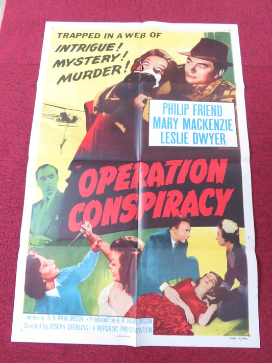OPERATION CONSPIRACY FOLDED US ONE SHEET POSTER PHILIP FRIEND M. MACKENZIE 1956 Rendezvous Cinema Movie posters