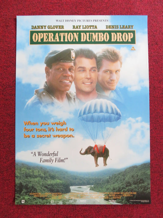 OPERATION DUMBO DROP VHS VIDEO POSTER DANNY GLOVER RAY LIOTTA 1995 Rendezvous Cinema Movie posters