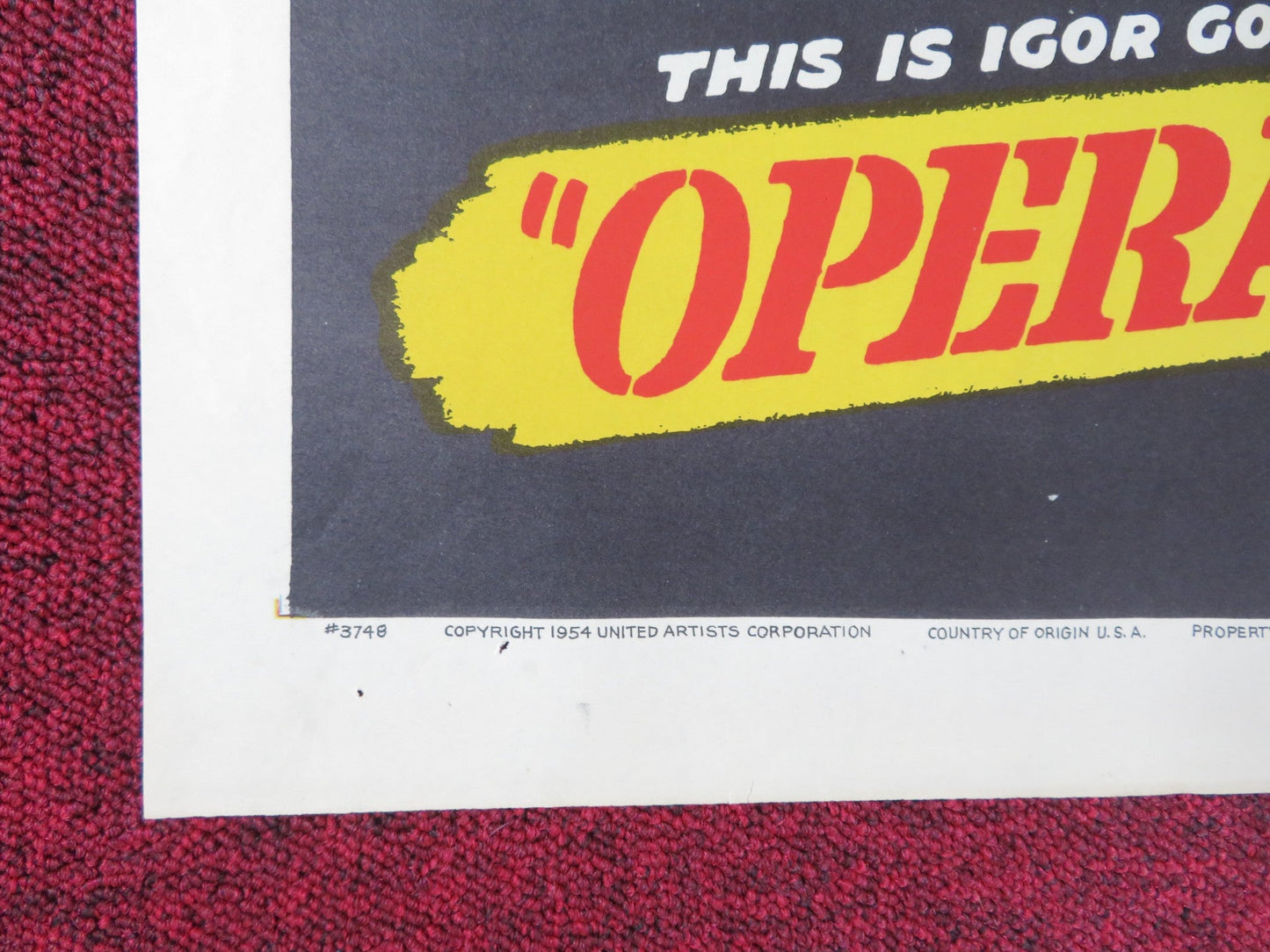 OPERATION MANHUNT FOLDED US ONE SHEET POSTER HARRY TOWNES IRJA JENSEN 1954 Rendezvous Cinema Movie posters