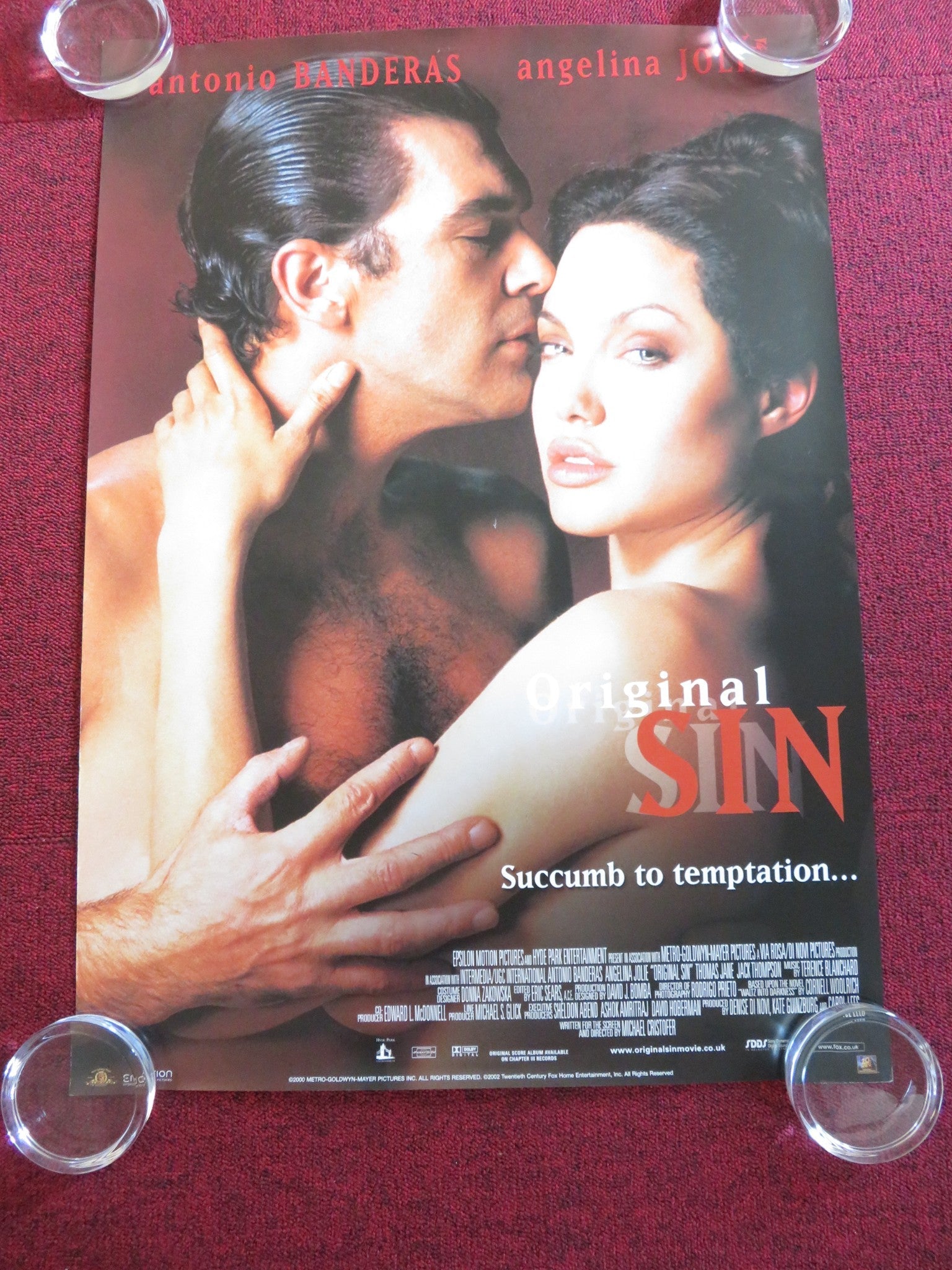 ORIGINAL SIN POSTER ROLLED ANGELINA JOLIE ANTONIO BANDERAS 2001 Rendezvous Cinema Movie posters
