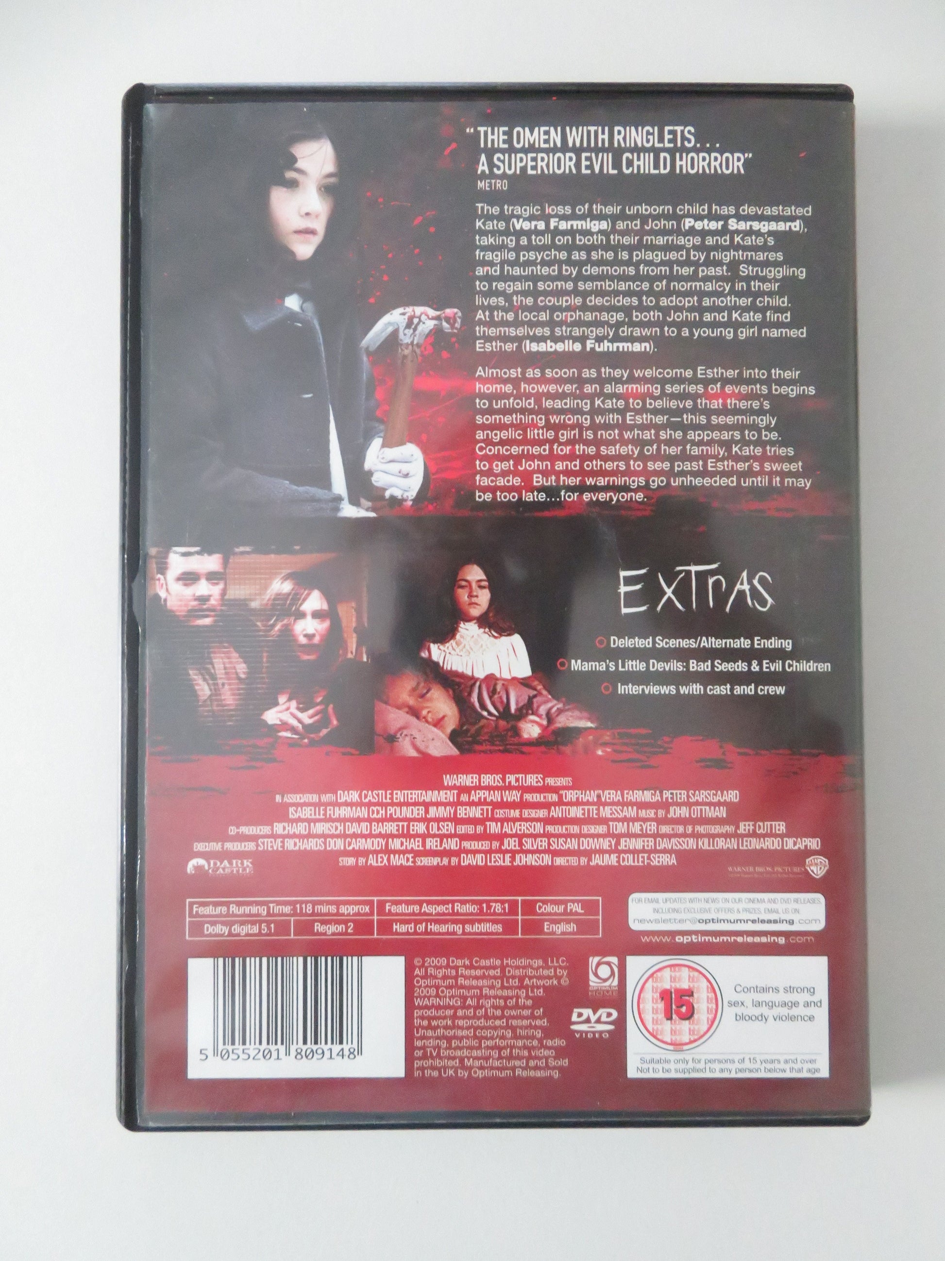 Orphan (DVD) Vera Farmiga Peter Sarsgaard Isabelle Fuhrman 2009 Region 2 Movie posters