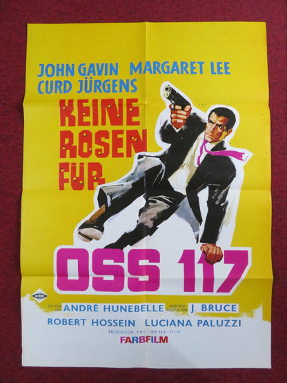 OSS 117 MURDER FOR SALE GERMAN A1 POSTER FOLDED JOHN GAVIN MARGARET LEE 1968 Rendezvous Cinema Movie posters
