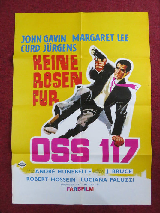 OSS 117 MURDER FOR SALE GERMAN A1 POSTER FOLDED JOHN GAVIN MARGARET LEE 1968 Rendezvous Cinema Movie posters