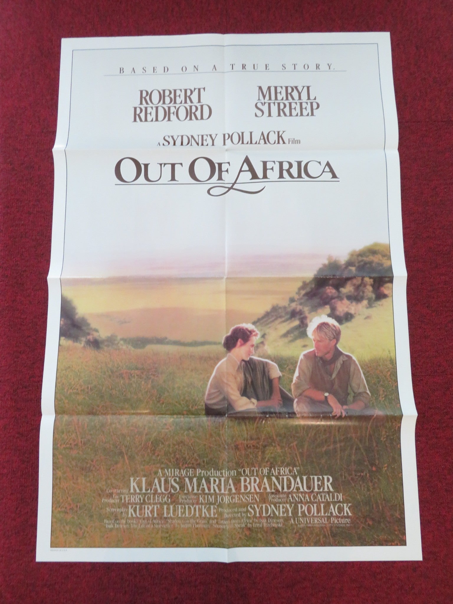 OUT OF AFRICA FOLDED US ONE SHEET POSTER MERYL STREEP ROBERT REDFORD 1985 Movie posters
