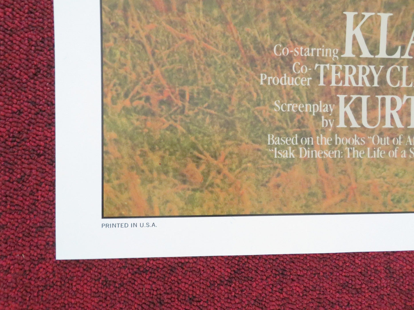 OUT OF AFRICA FOLDED US ONE SHEET POSTER MERYL STREEP ROBERT REDFORD 1985 Movie posters