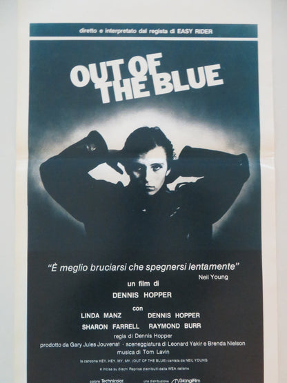 OUT OF THE BLUE ITALIAN LOCANDINA POSTER DENNIS HOPPER LINDA MANZ 1982 Movie posters