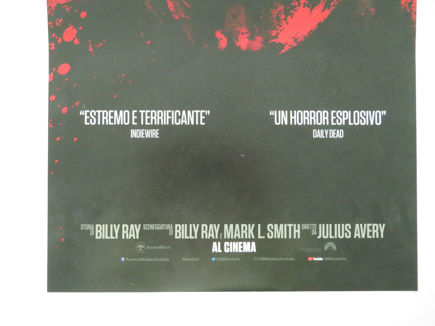 Overlord ITALIAN LOCANDINA POSTER Jovan Adepo Wyatt Russell 2018 Movie posters