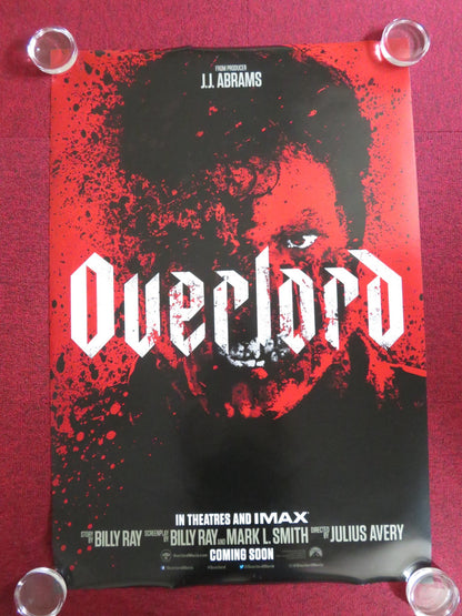 OVERLORD US ONE SHEET ROLLED POSTER JOVAN ADEPO WYATT RUSSELL 2018 Rendezvous Cinema Movie posters