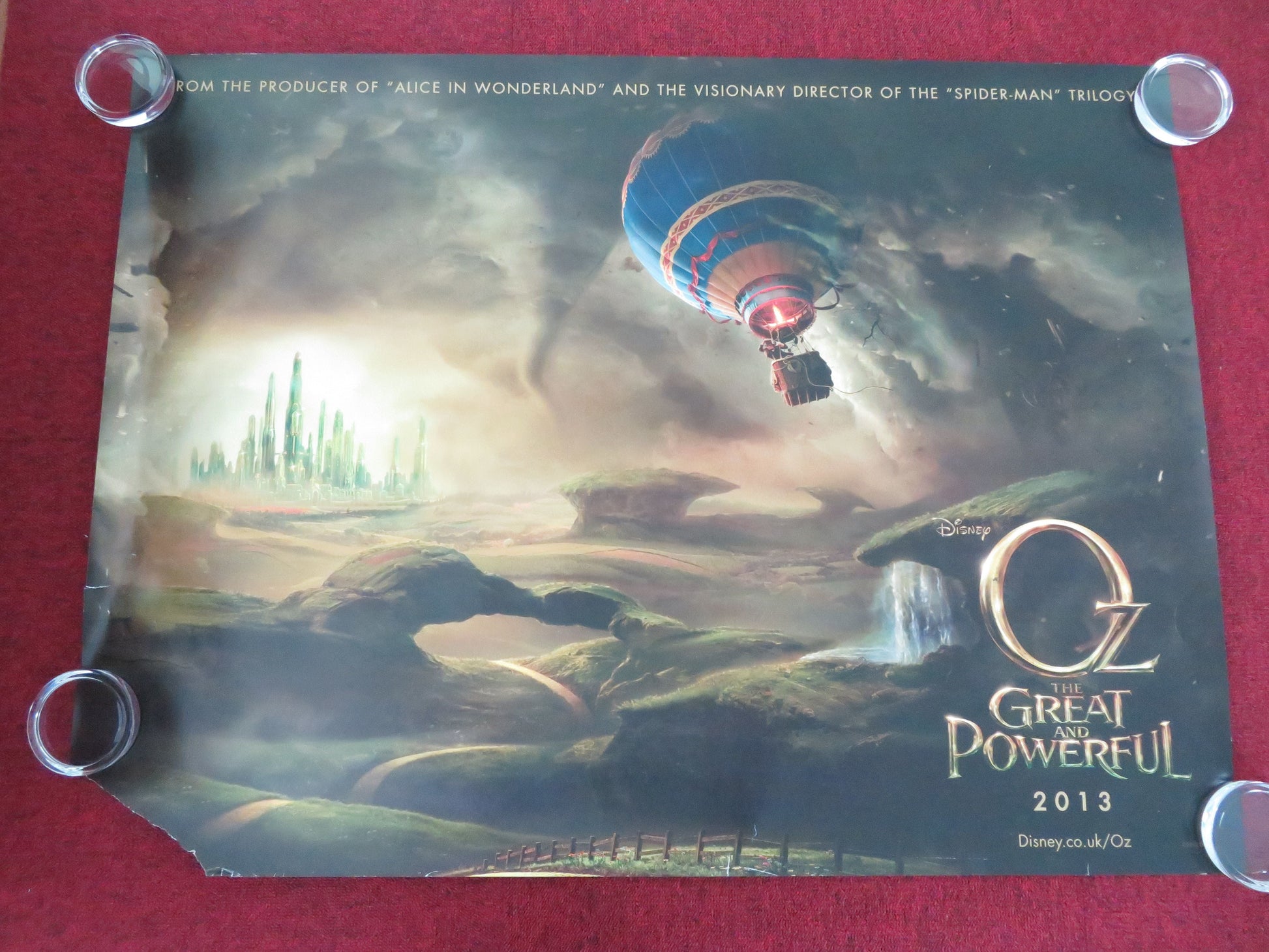 Oz the Great and Powerful UK Quad Rolled Poster James Franco Mila Kunis 2013 Movie posters