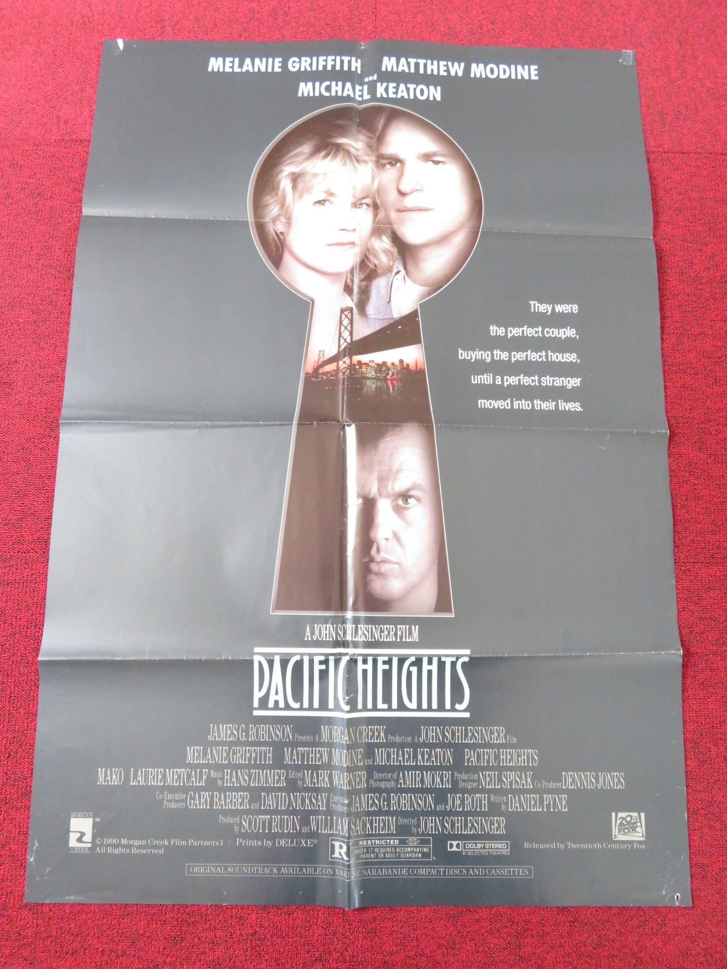 PACIFIC HEIGHTS FOLDED INTERNATIONAL ONE SHEET POSTER MICHAEL KEATON 1990 Rendezvous Cinema Movie posters