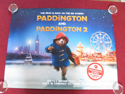PADDINGTON & PADDINGTON 2 UK QUAD ROLLED POSTER HUGH BONNEVILLE BEN WHISHAW 2024 Rendezvous Cinema Movie posters