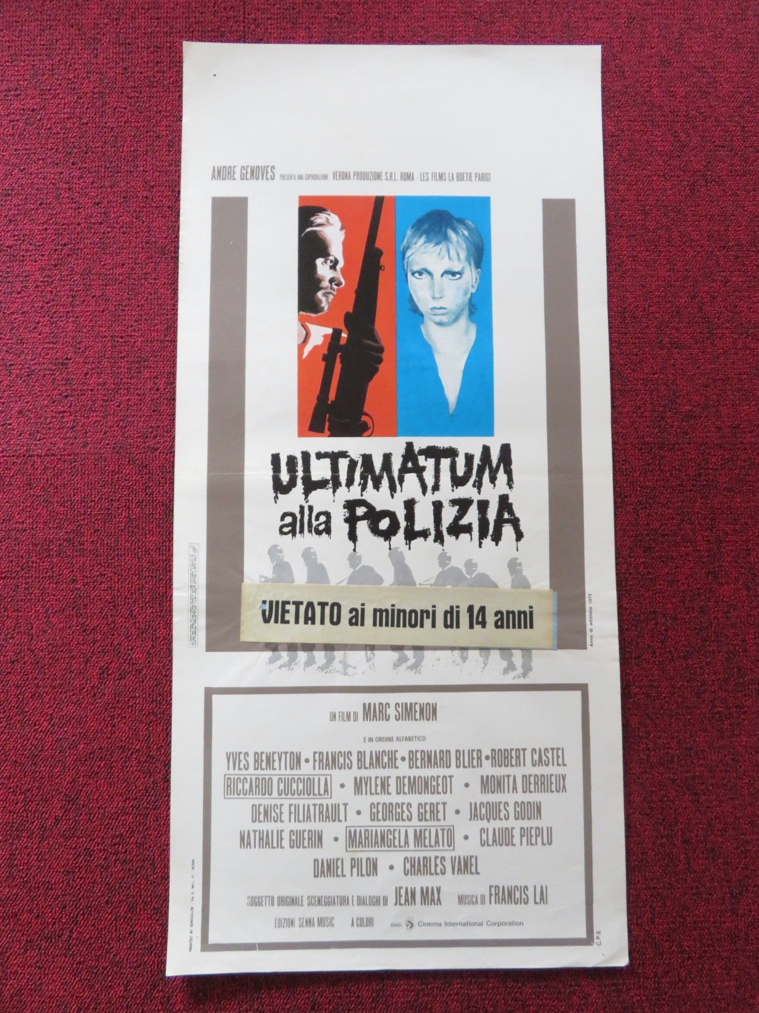 PAR LE SANG DES AUTRES ITALIAN LOCANDINA POSTER YVES BENEYTON F. BLANCHE 1974 Rendezvous Cinema Movie posters