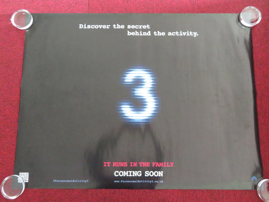 PARANORMAL ACTIVITY 3 - B UK QUAD ROLLED POSTER LAUREN BITTNER 2011 Movie posters